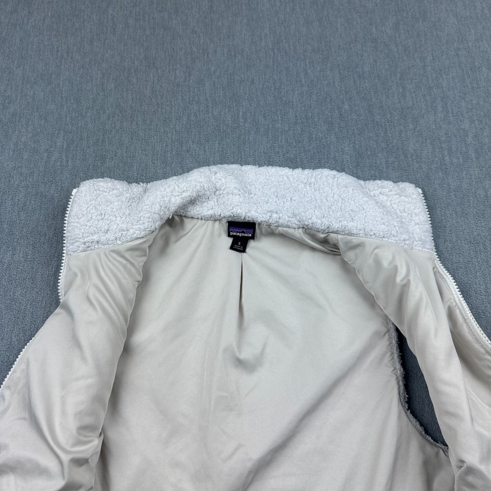 Patagonia Vest Women Small White Los‎ Gatos Fleece Full Zip Fuzzy Pocket 25215 - Picture 3 of 13